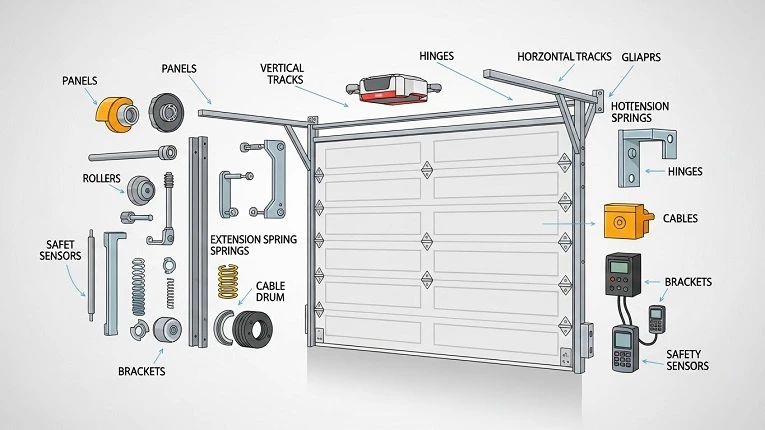 Garage Door Parts Guide: Complete List & How They Work