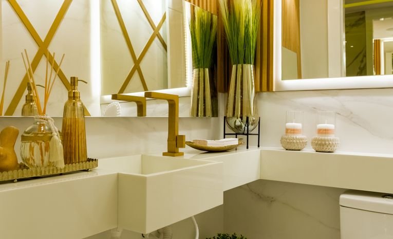 White toilet bowl in a modern bathroom