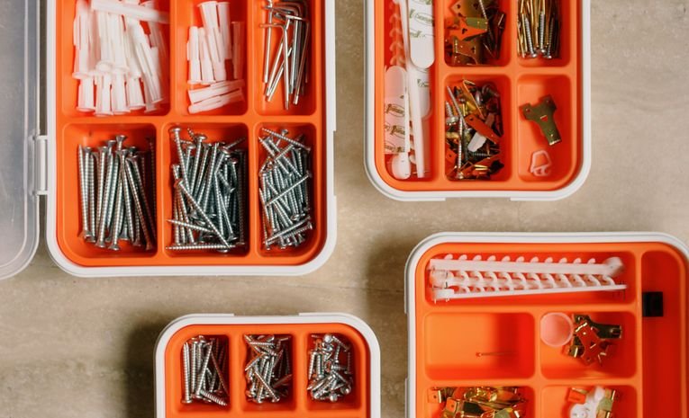 Collection of screws, nails, and fasteners for home repair
